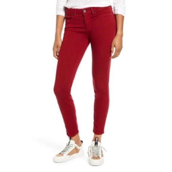 Paige Verdugo Ankle Viking Red Jeans 27 - Picture 1 of 6